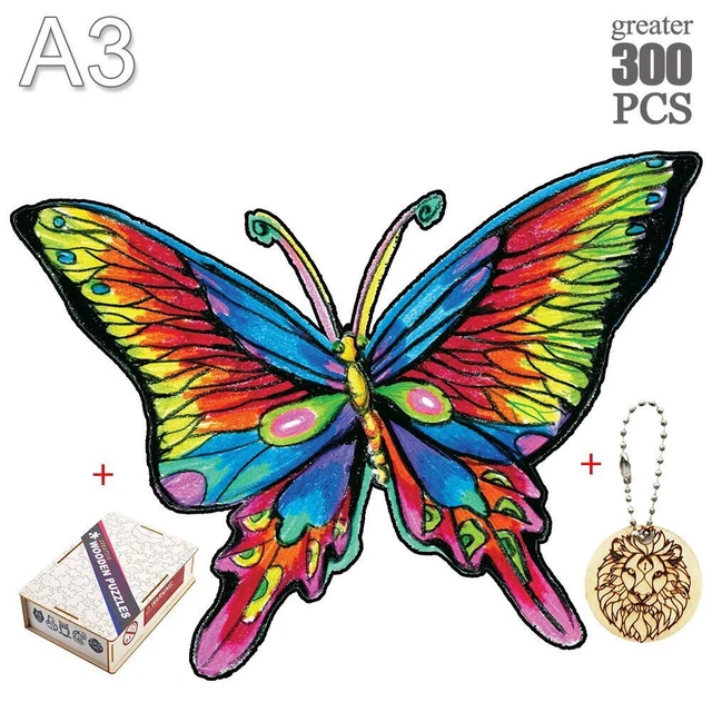 Butterfly Wooden Jigsaw Puzzle Kids Interesting Christmas Gifts Educational Game