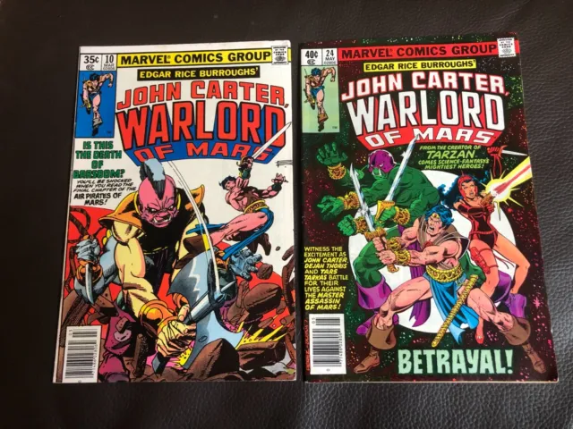 Marvel Comics John Carter,Warlord of Mars issues 10 & 24 1978/79