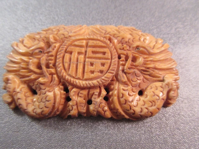 Camel Bone Carved Dragon Bead Pendant 1pc