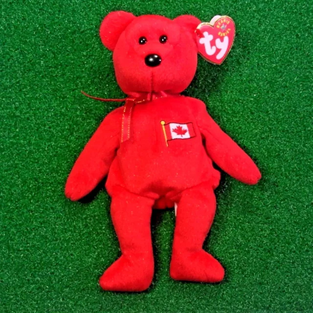 NEW Ty Beanie Baby Pierre The Bear Retired Canadian Teddy - MWMT - FREE Shipping