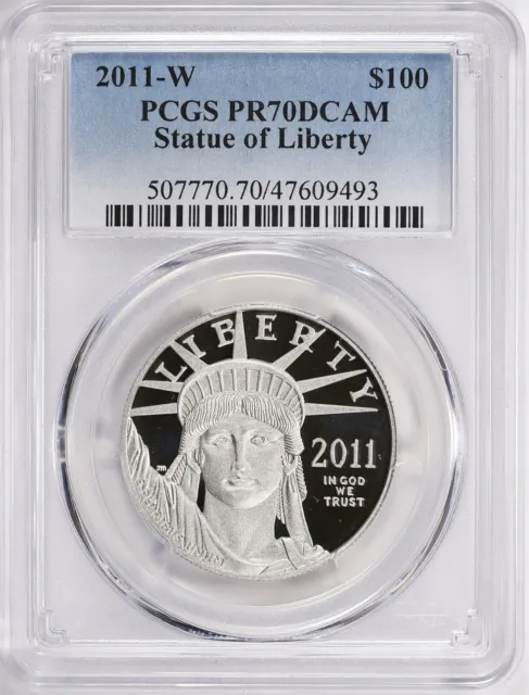 2011-W $100 PCGS PR70DCAM Platinum American Eagle Statue of Liberty 609493