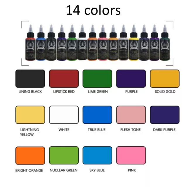 30 ml/botella 14 colores conjunto de tinta para tatuajes conjunto de tinta para tatuajes profesional tinta para tatuajes LO ÚLTIMO 2