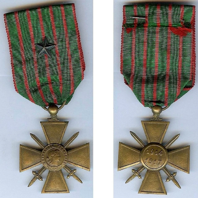 Croix De Guerre 1914-1917 – 1 Citation – Médaille Militaire Française – WW1