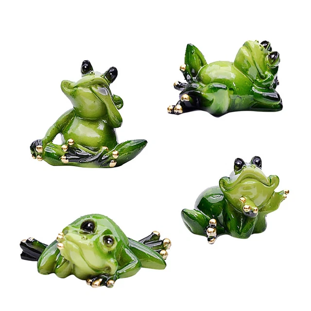 Keuscher rana giocattolo desktop figure di rana yoga all'aperto green ceramica