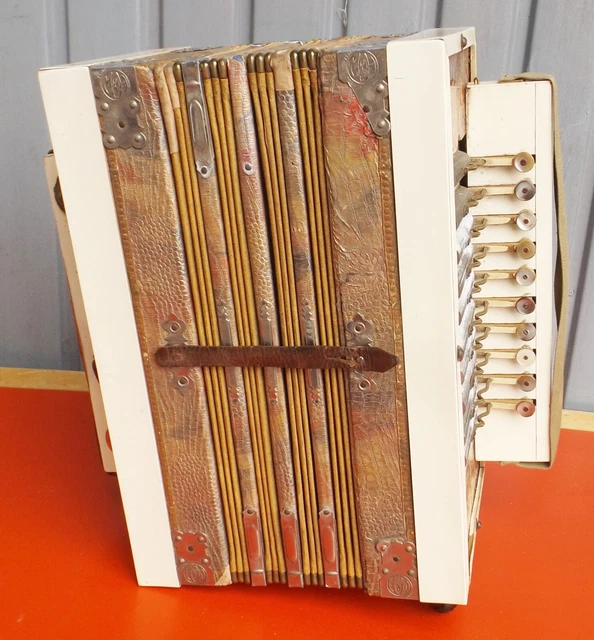 Vecchio Bandoneon Della Stiria Legno Ziehharmonik M & H Meinel + Herold