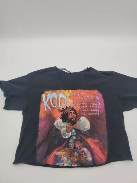 J Cole KOD Tour 2018 T-Shirt. Size Large Cropped Womens..T119