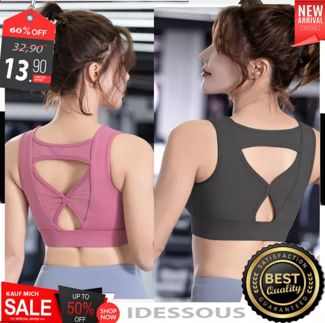 Yoga Stretch Sport BH Bustier nahtlos Push Up seemless Bra Fitness Gym Damen