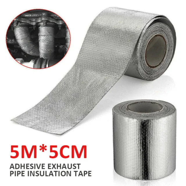 5cm x 5M Silver Exhaust Heat Wrap Manifold Downpipe High Temp Bandage Tape UK