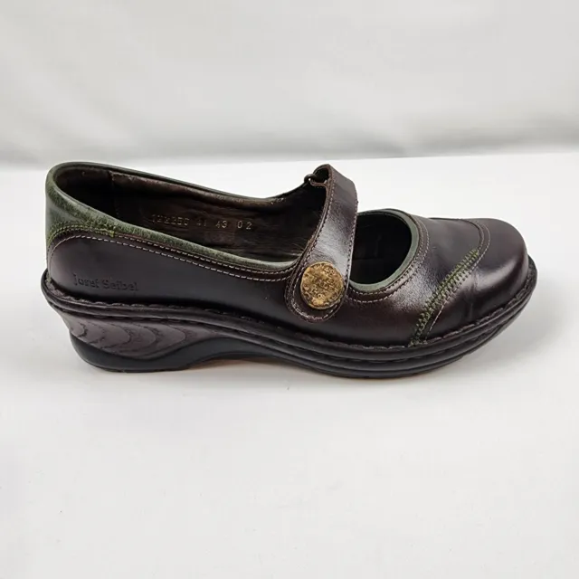 JOSEF SEIBEL Womens EU Sz 41 / US 9.5 Cara Black Brown Leather Mary Jane Shoes