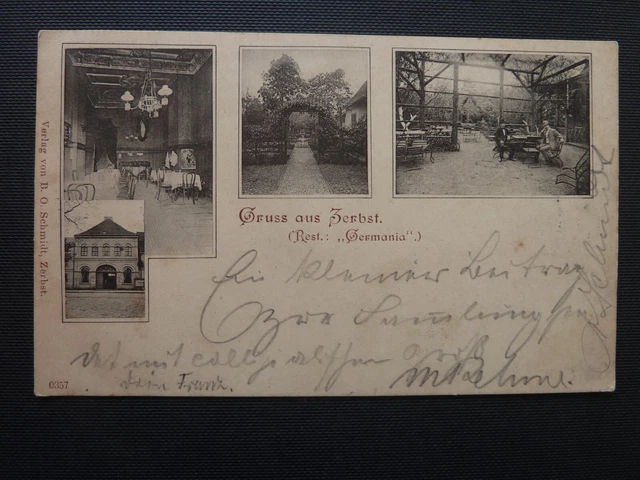 Mehrbild-Ak Gruss Aus Zerbst Restaurant Germania 1899 Gasthof Gasthaus Anhalt