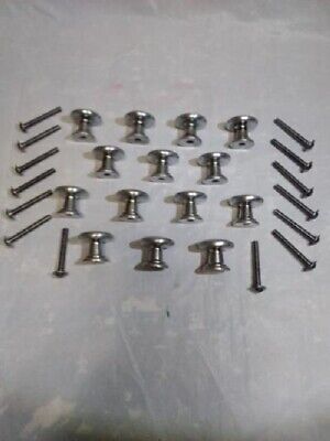 Lot of (14) Vtnt. 1" ACH Solid Brass / Zinc/Chromium/Nickel Plated Cabinet Knobs