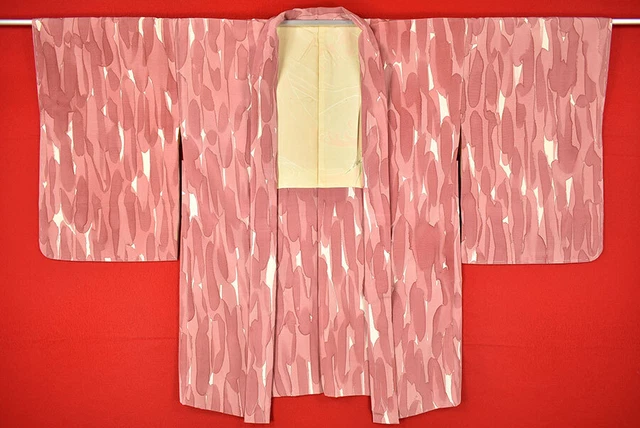 Vintage Japanese Kimono Silk Antique BORO HAORI Kusakizome Dyed/A163/755