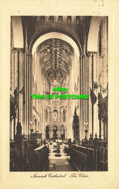 R565111 Norwich Cathedral. Choir. Tuck. Sepia Plate marked Postcard. No. 2466