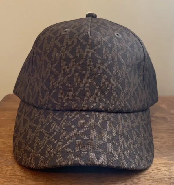 Michael Kors Brown MK Logo Monogram Strap Back Baseball Cap Hat (NWT) 538801C