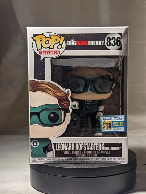 Funko Pop! Television: The Big Bang Theory - Leonard Hofstadter  As Green Lantern 836 2019 Summer Convention Exclusive 7 5 10