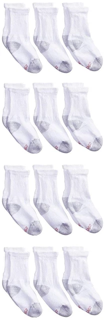 Boys' Big 12-Pack Crew Socks, White, Medium -, White, Size 0.0 O5oa