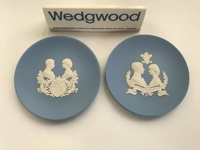 2 Wedgwood Blue jasperware Royal Pin dishes in excellent condition .