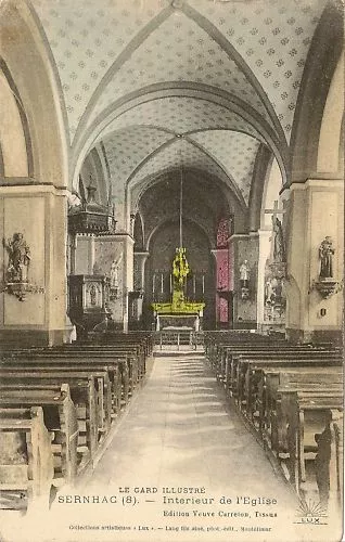 Cpa Sernhac Interieur De L'eglise