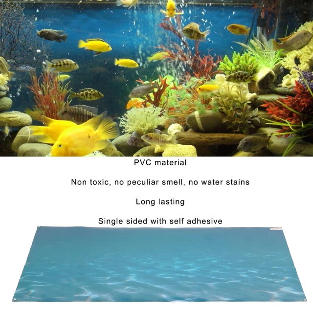 Fish Background Sticker PVC Self Adhesive 3D Sea Pattern Aquarium Poste LSO