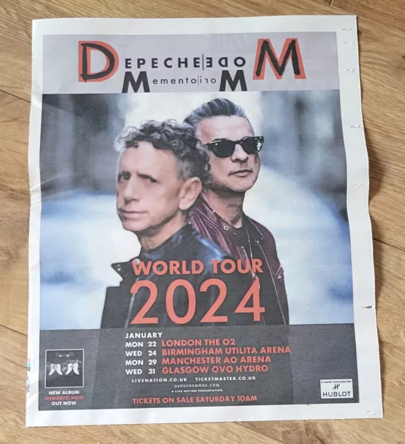 DEPECHE MODE WORLD Tour 2024 Newspaper Clipping Advert Cutting Press