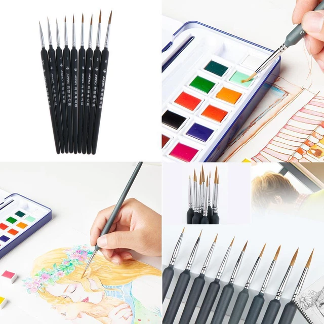 Set di pennelli in miniatura Pennelli professionali per modelli di spazzole per