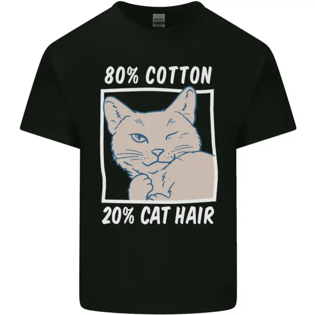 T-shirt top in cotone parte pelo di gatto divertente da uomo in cotone