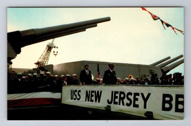 USS New Jersey, Ship, Transportation, Antique, Vintage Postcard