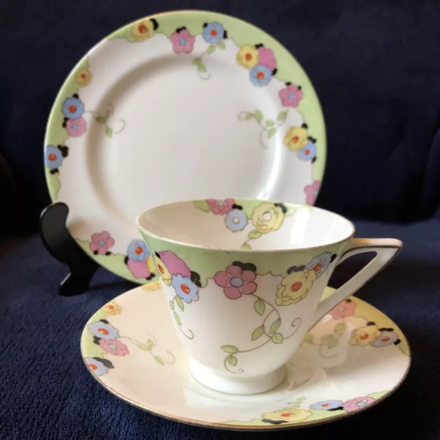 1930s Rare Vintage Art Deco Royal Doulton Tea Trio Cup Saucer and Plate H4259