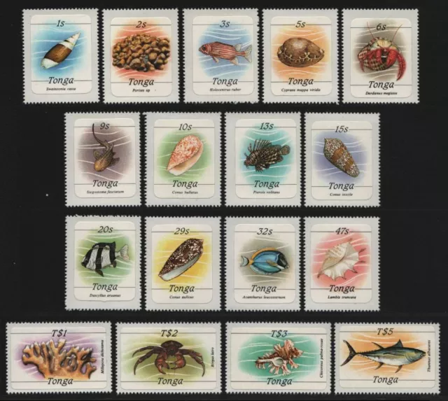 Tonga 1984 - Mi-Nr. 873-889 B ** - MNH - Meerestiere / Marine life (III)