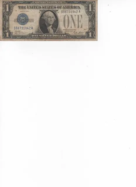 1928 A Silver Certificate $1 Funny Back Note!
