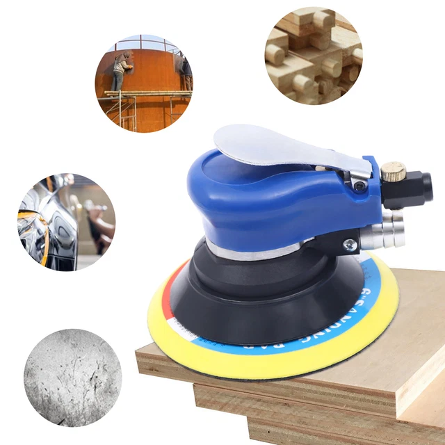 Herramienta lijadora orbital Air Palm de 6" lijado manual neumática redonda 10000 RPM automática hágalo usted mismo
