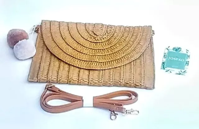 Straw Clutch Purse for Women Woven Rattan Wicker Envelope Crossbody Beach Bag