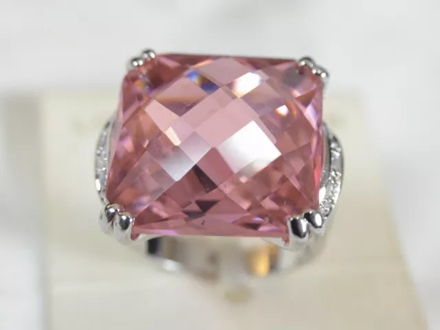 Lord & Taylor Pink Topaz Sterling Silver 925 Ring 6.5-7