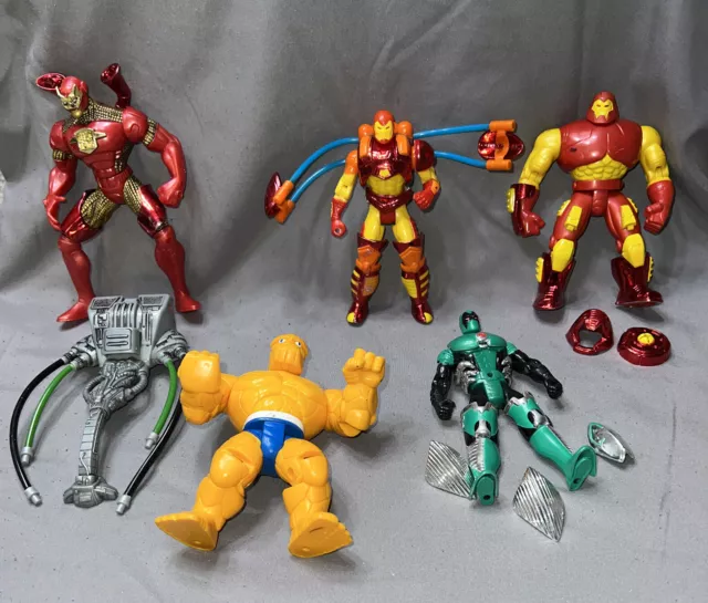 Vintage Action Figure Lot Of 5 1990's  MARVEL TOY BIZ With Accessories