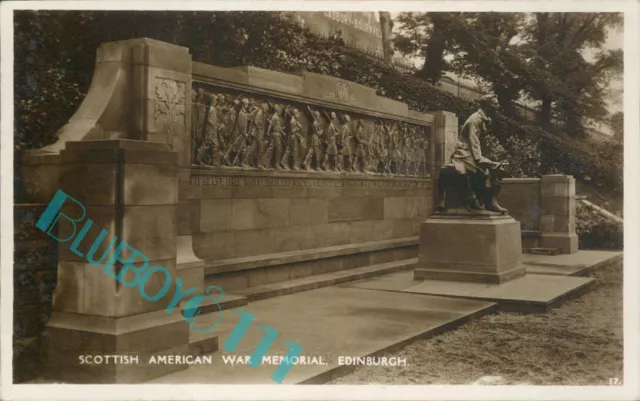 Edinburgh Scottish American memorial Edinburgh Real Photo unposted