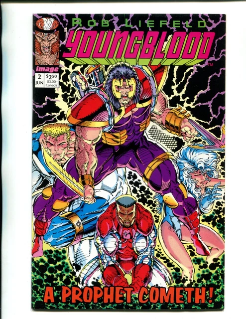Youngblood 2 Vg/F W Pgs Rare Pink Logo V1 Image 1992! 1St Prophet & Shadowhawk!