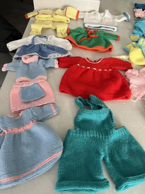 Vintage  Knitted Dolls Clothes Various Sizes Large Selection