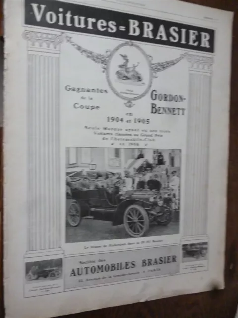 BRASIER GORDON BENNETT + GILLETTE + MAGGI publicité papier ILLUSTRATION 1907