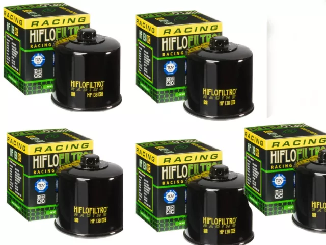 HIFLO RACE RACING OIL FILTER HF138RC x5 BUNDLE FITS APRILIA SUZUKI MOTORCYCLES