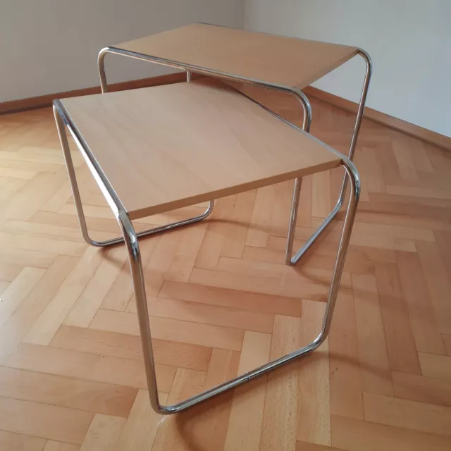 2 THONET Satztische B9b und B9c | Marcel Breuer | Design Ikonen aus den 1990ern