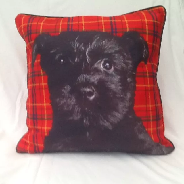 Handmade lined  Scottish terrier Cushion Cover