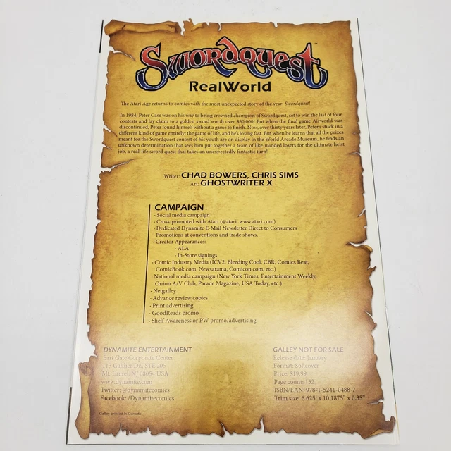 SwordQuest #0 Atari Comic Book, Very Good Condition 3