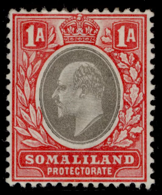 SOMALILAND PROTECTORATE EDVII SG33, 1a grey-black & red, M MINT. Cat £19.