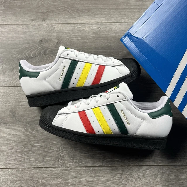 adidas gazelle silver green womens Adidas Superstars Rasta Black (UK 9) – Wear Garson main image 1