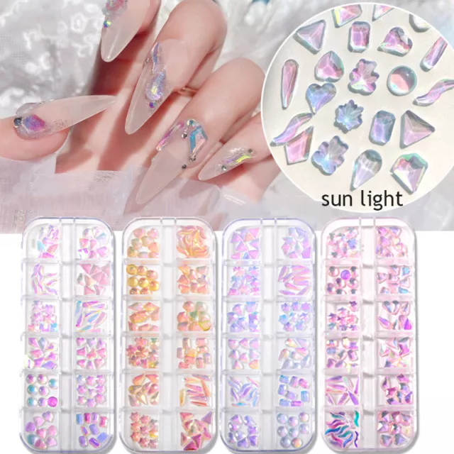 Manicura Pedrería Purpurina Diamante Gema 3D Uñas DIY Decoración "