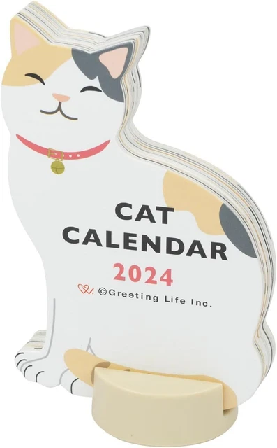 Greeting Life 2024 Calendar Animal Die Cut Cat Tabletop C-1554-ET