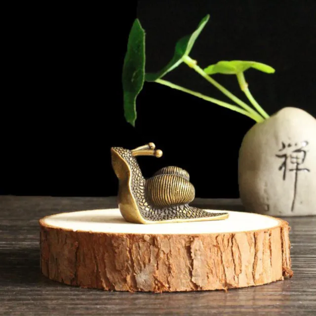Brass Ornament Exquisite Tea Pet Feng Shui Effect Snail Figurine Anti-deformed