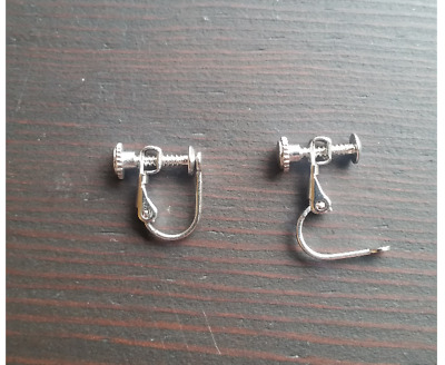 Pair Clip On Screw on Earring Hoop Converters DIY Jewellery Making Non Pierced 2