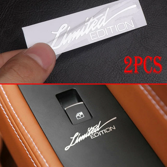 2x Chrome Limited Edition Logo Emblem Badge Metal Stickers Decal Car Accessories