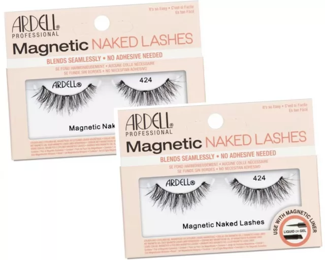 Ardell False Eyelashes - Magnetic Strip Lashes- Naked Lashes - 424 ( Pack of 2 )